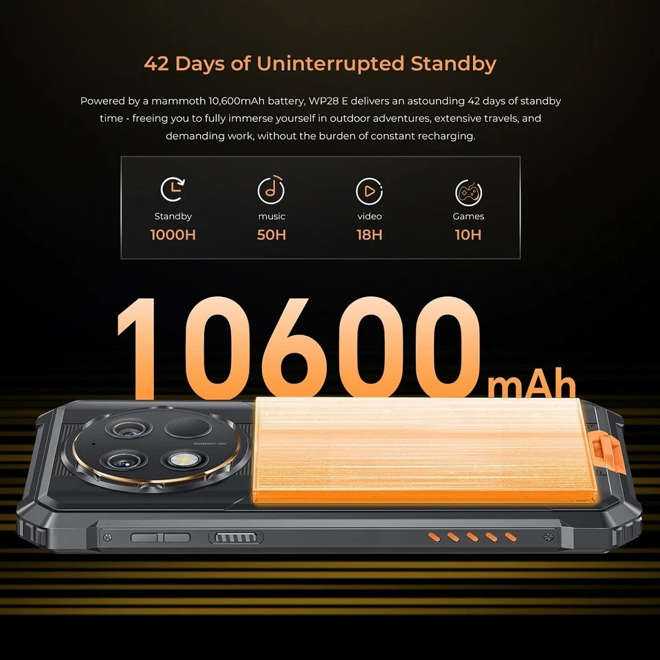 PHONE SET Oukitel WP28E Rugged Smartphone 10600mAh 6.52Inch Android 14