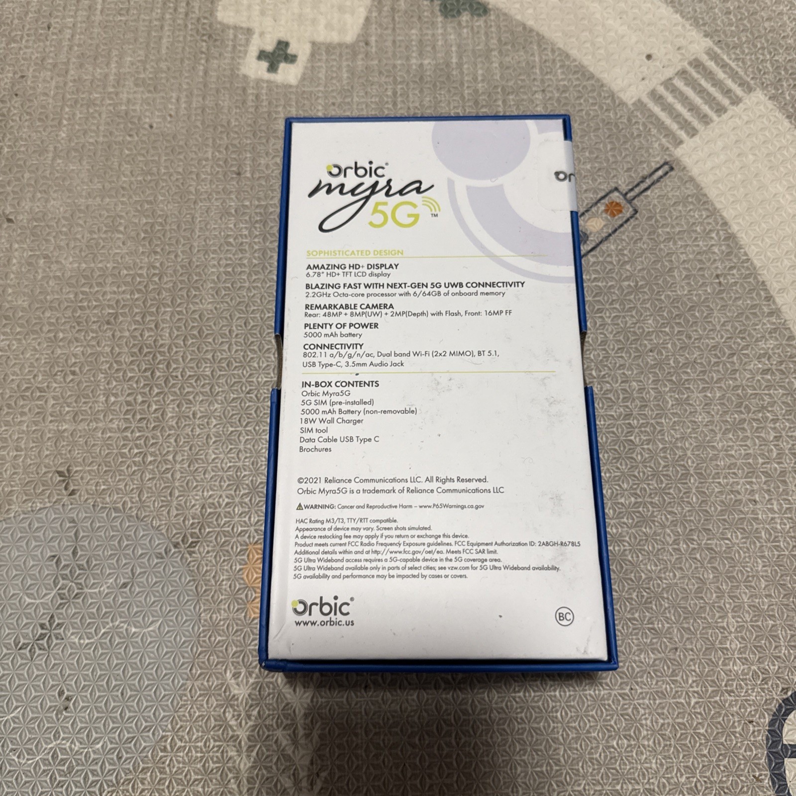 Brand New Orbic Myra 5G UW 64GB GSM Unlocked