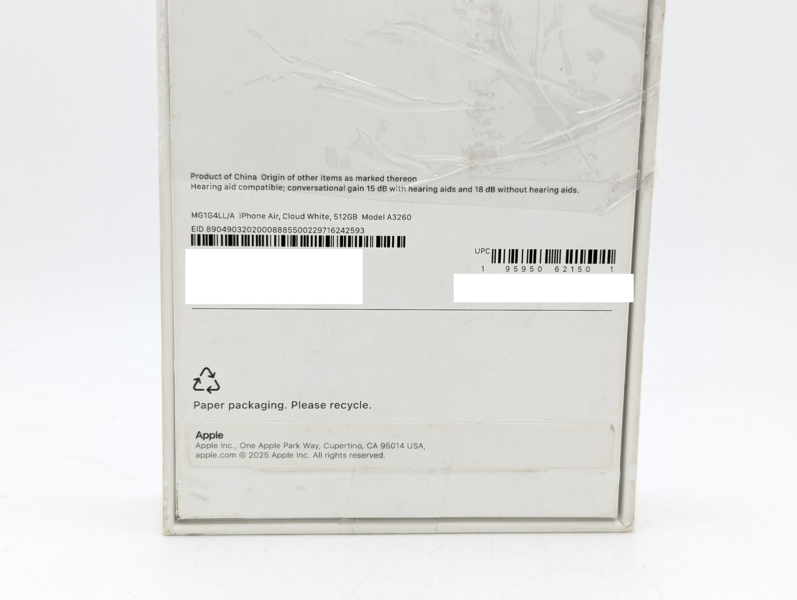 Apple iPhone Air A3260 512GB | Cloud White | VERIZON PREPAID ONLY