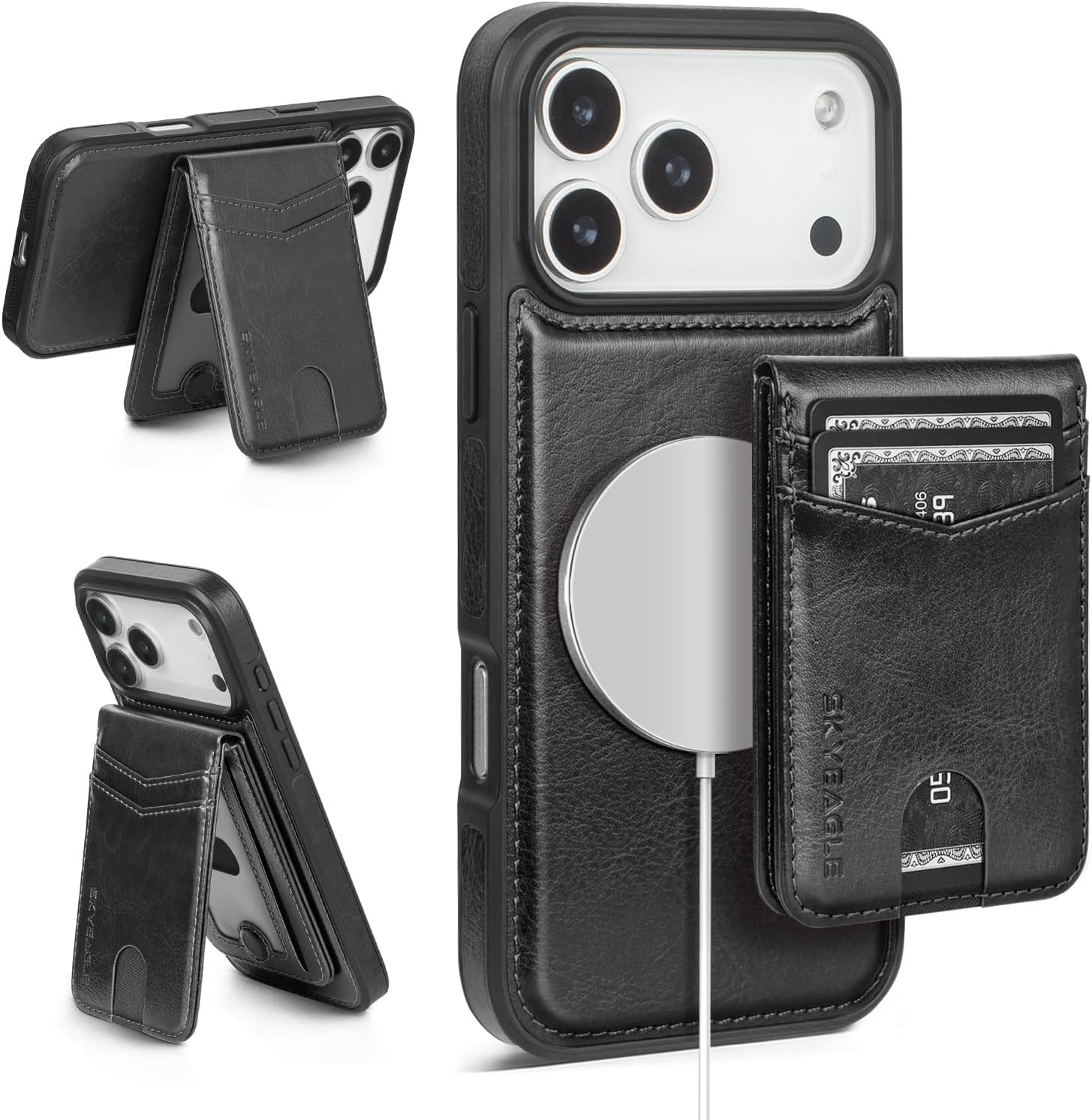 Detachable 2-in-1 iPhone 17 Pro Max Wallet Case, RFID Blocking, Orange