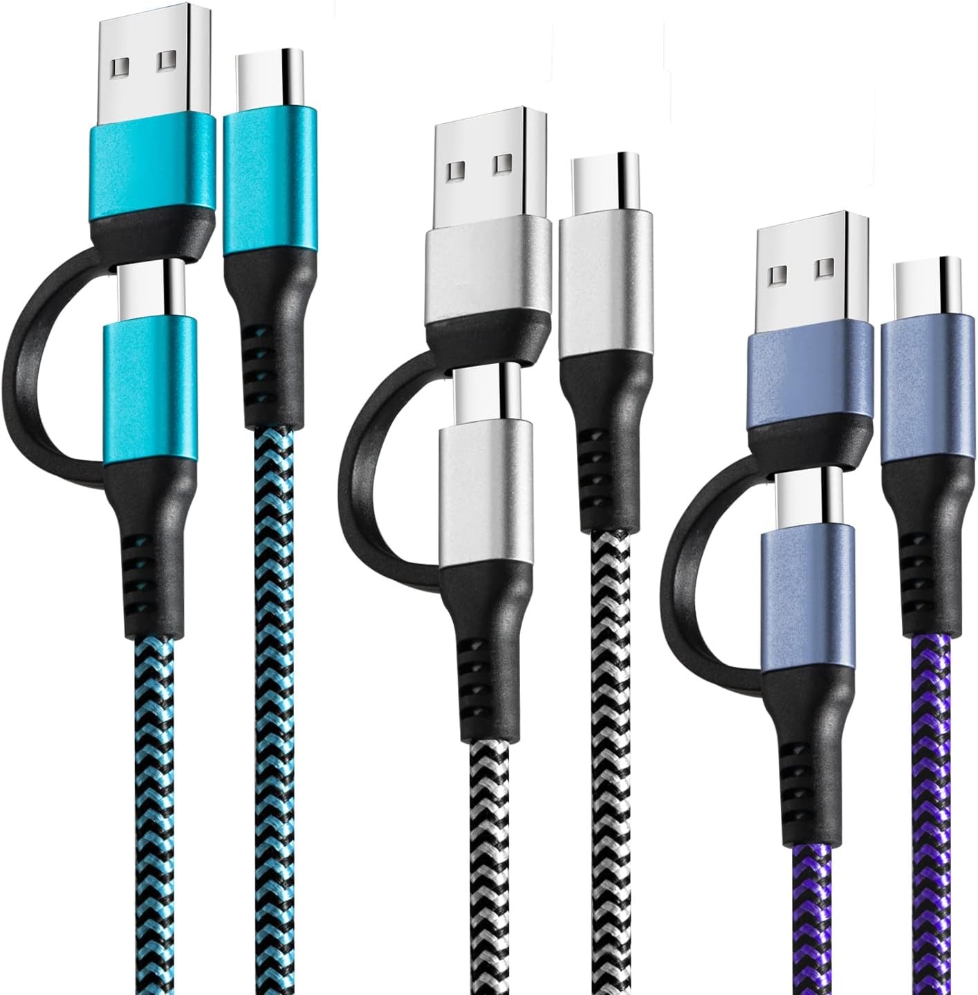 3 Pack 60W USB-C Fast Charger for Samsung Galaxy S21, S10, 6ft