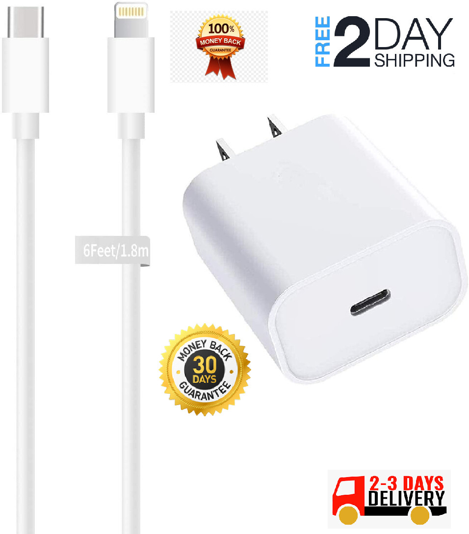 20W Cargador Usb Kit for Iphone 11 Pro Max Xs X 8 7 6 12/12 mini/12 Pro-White