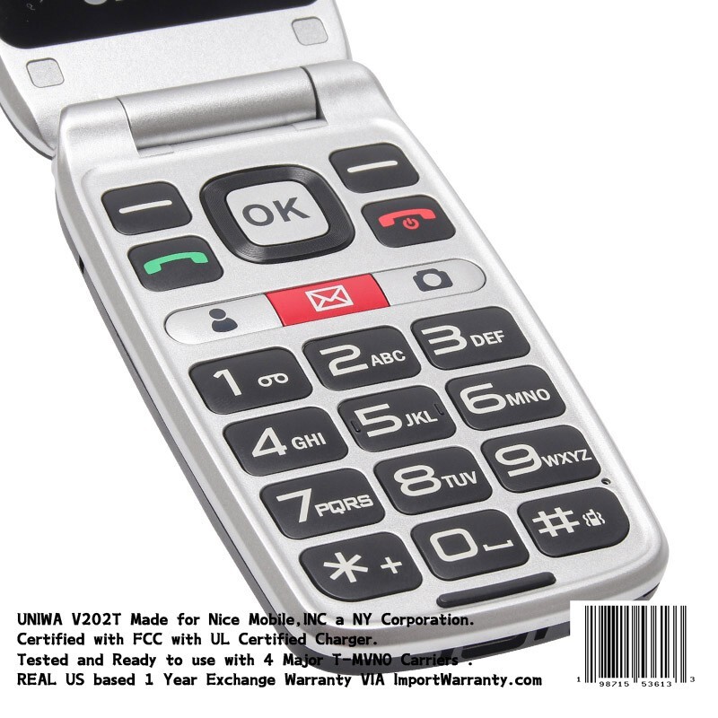 Unlocked 4G Flip Phone With house brand 10,000 MIN / 1000 Text Annual Plan