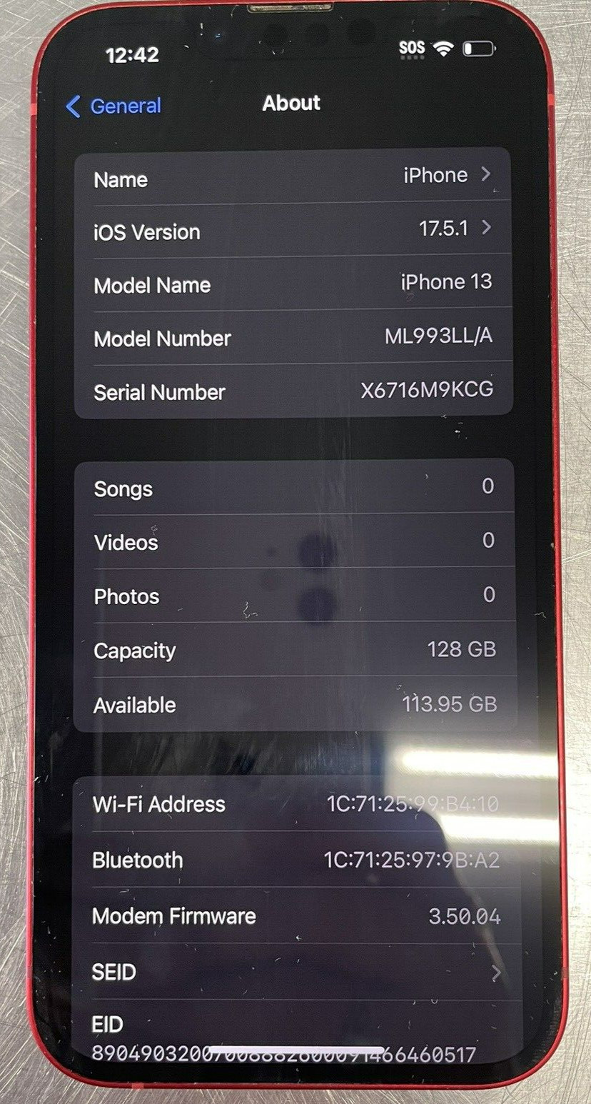 iPhone 13 Pro Max 128GB Product RED (AT&T Cricket Wireless SIM LOCK), SEE NOTES