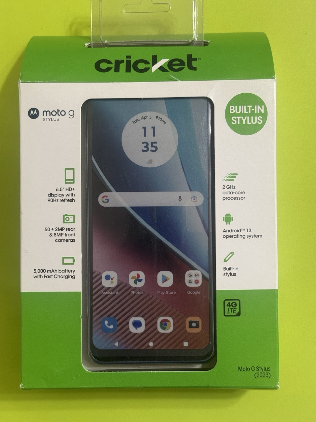 Cricket Wireless Prepaid Motorola Moto G Stylus 4G 6.5″HD/50Mp/128GB/4GB Blue
