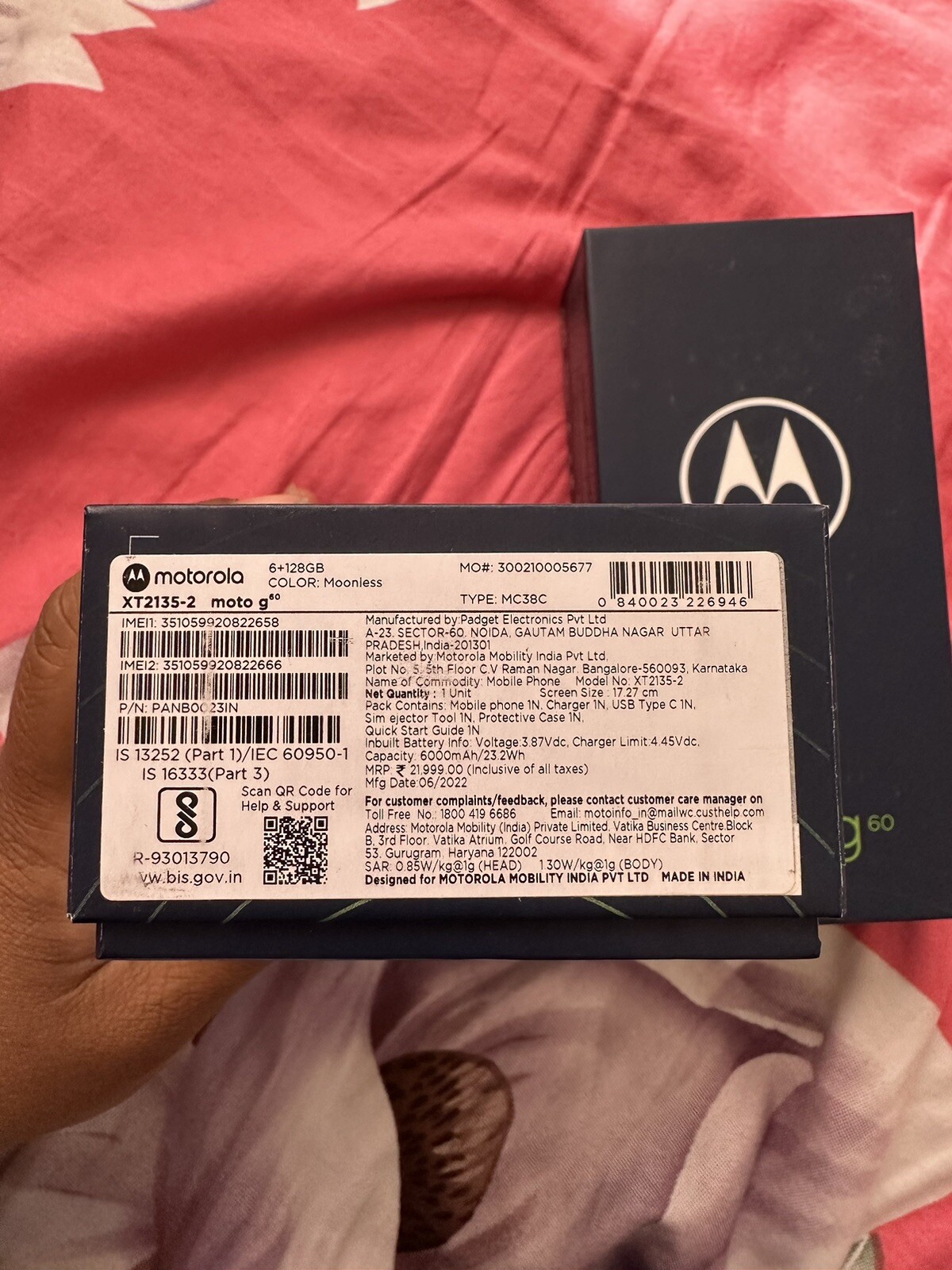 Motorola Moto G60 128GB 6GB RAM XT2135-2(FACTORY GSM UNLOCKED)6.8″108MP Open box