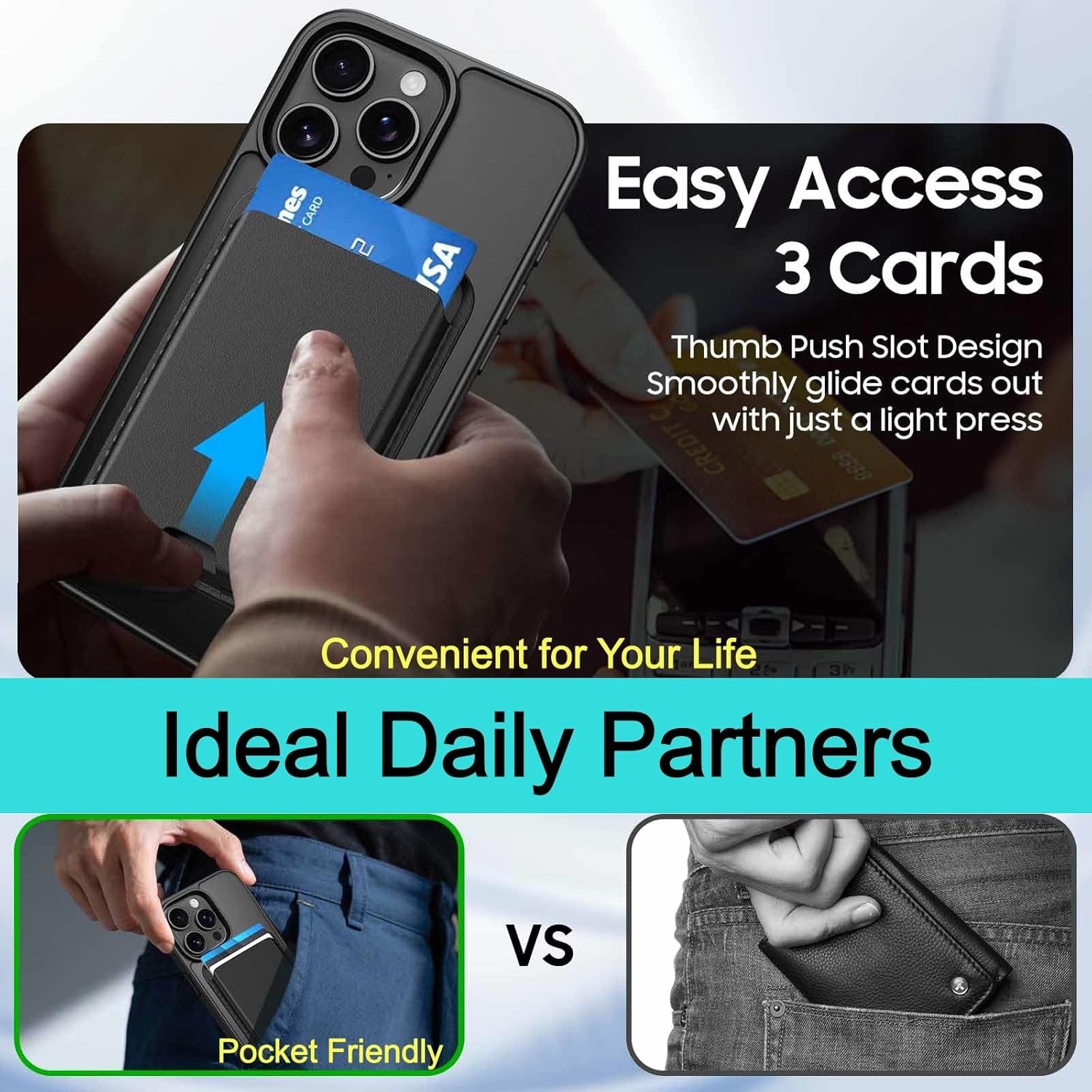 Magnetic for iPhone 12/iPhone 12 Pro Case, Detachable Wallet with Card Holder, B