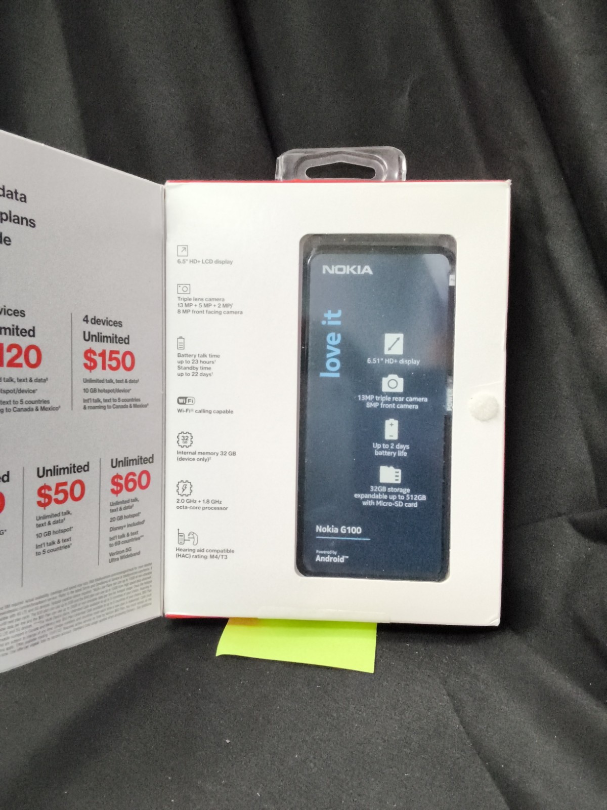 £TOTAL BY VERIZON NOKIA C100 32GB, Blue – Prepaid Smartphone. New Sealed (C3)