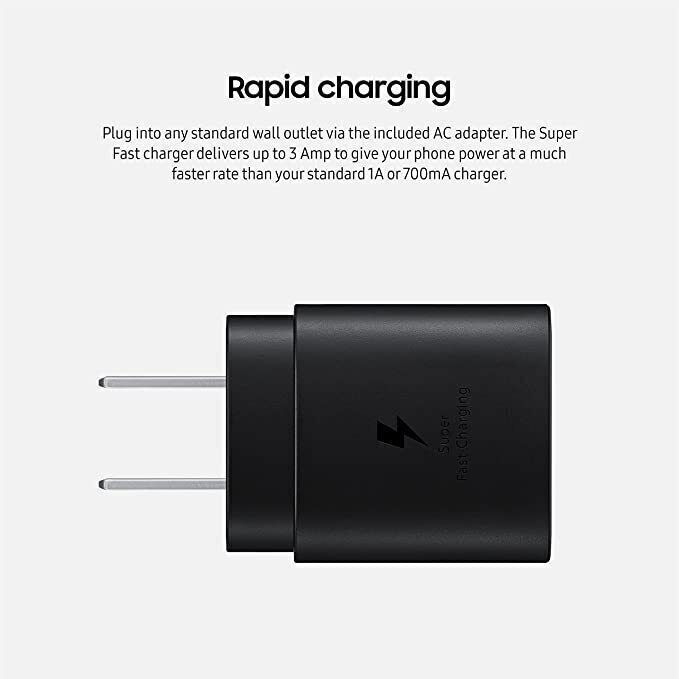 45w Type USB-C Super Fast Wall Charger 6FTS Cable For Samsung Galaxy S23 S22 S21
