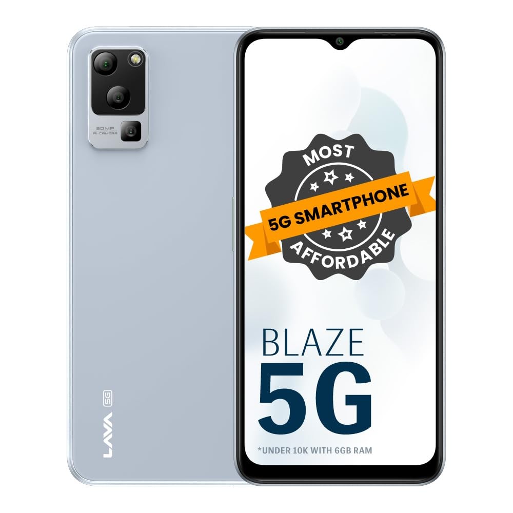 Lava Blaze 5G (Blue, 4GB RAM, 128GB Storage) |50MP Triple Camera