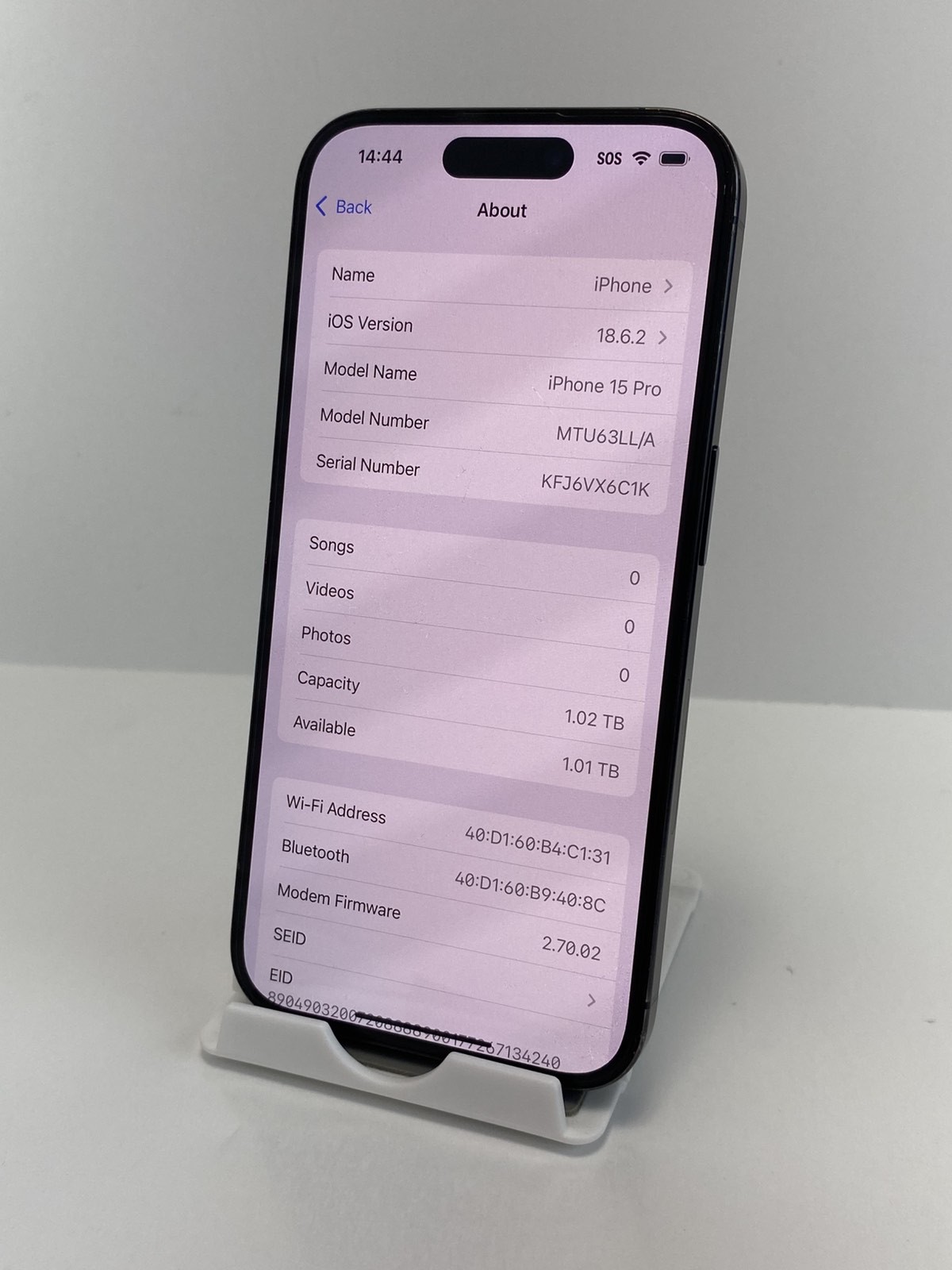 Apple iPhone 15 Pro A2848 1TB Blue Titanium iOS 18.6.2 Factory Unlocked