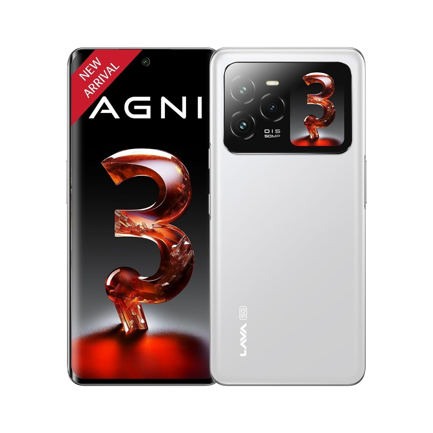 Lava Agni 3 5G (Heather 8GB+256GB)Dimensity 7300X 50MP AI Camera Global Version.