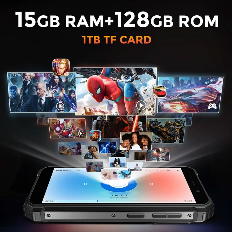 10600mAh FOSSiBOT F101 PRO 4G Rugged Phone Android 13 Leather Mobile Dual Screen