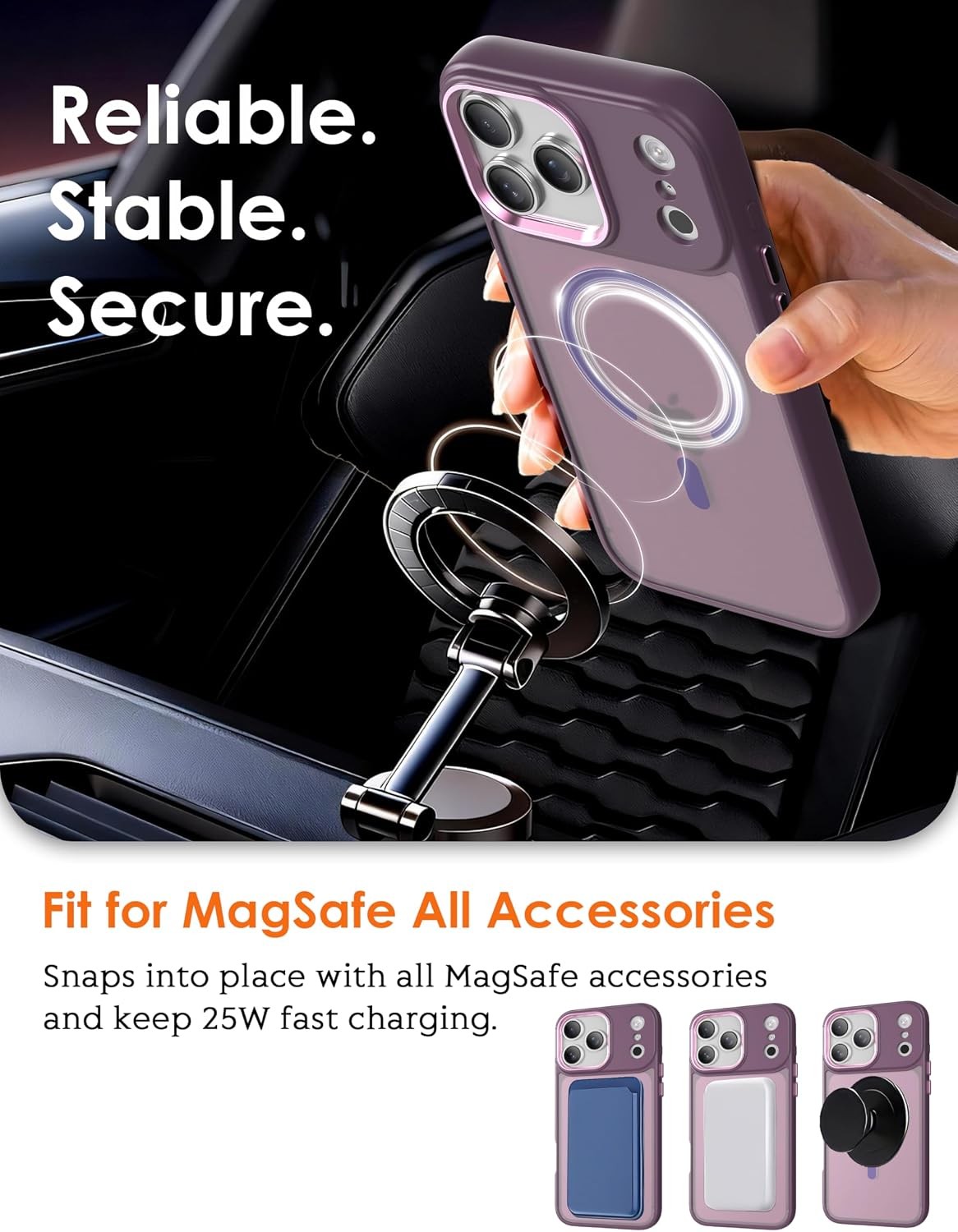 Magnetic Case for iPhone 13 Pro Max – Translucent Matte Slim Thin Shockproof Cov