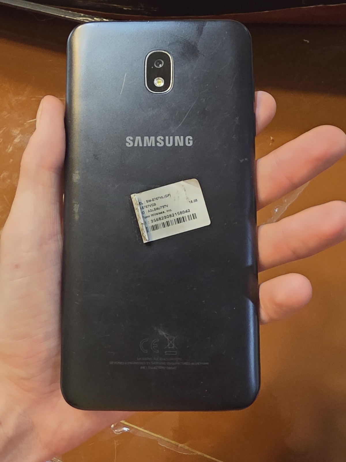 Samsung Galaxy J7 Crown Tracphone Wireless Black SM-S767VL Untested