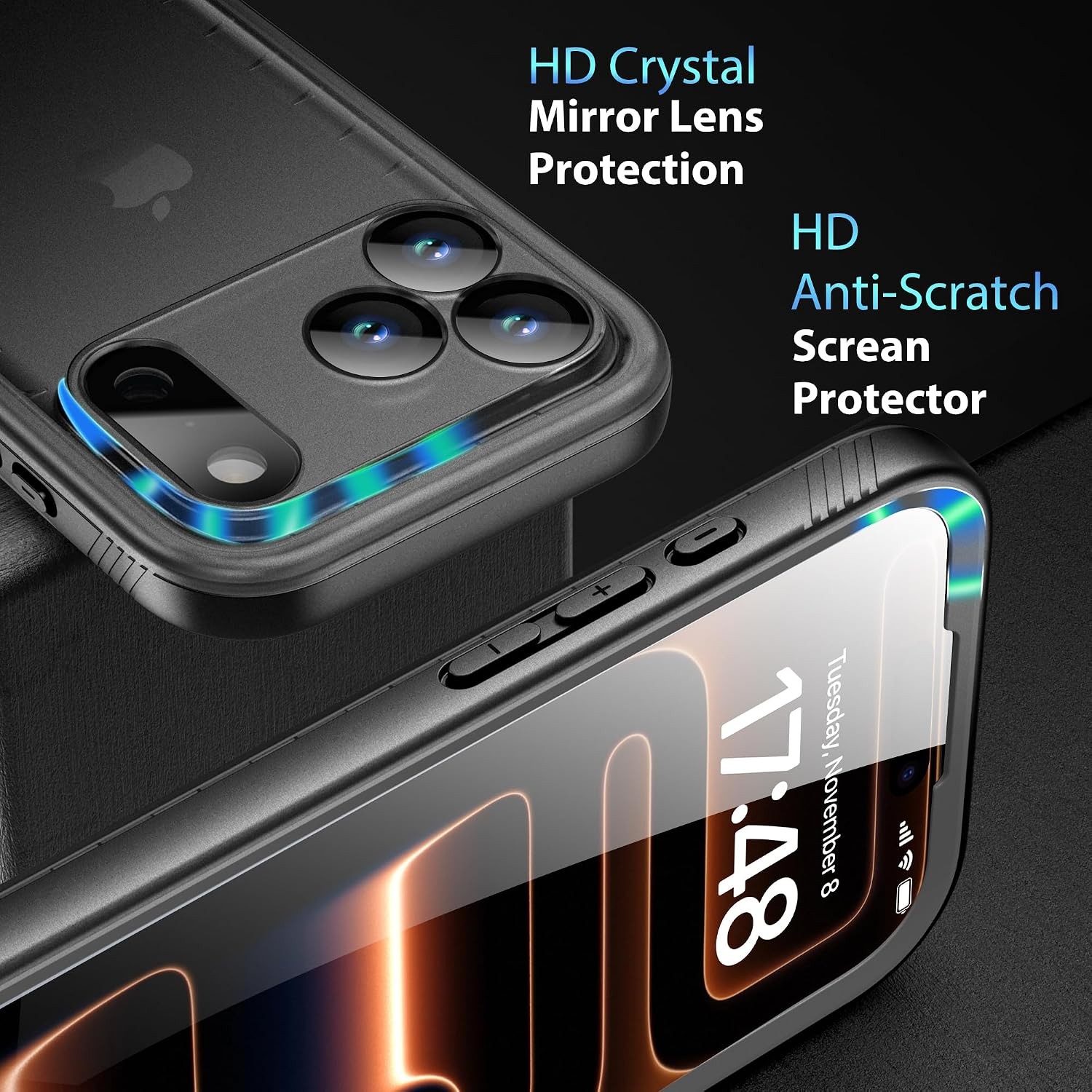 Heavy Duty Phone Cover for iPhone 17 Pro Max, IP68 Waterproof Military Protectio