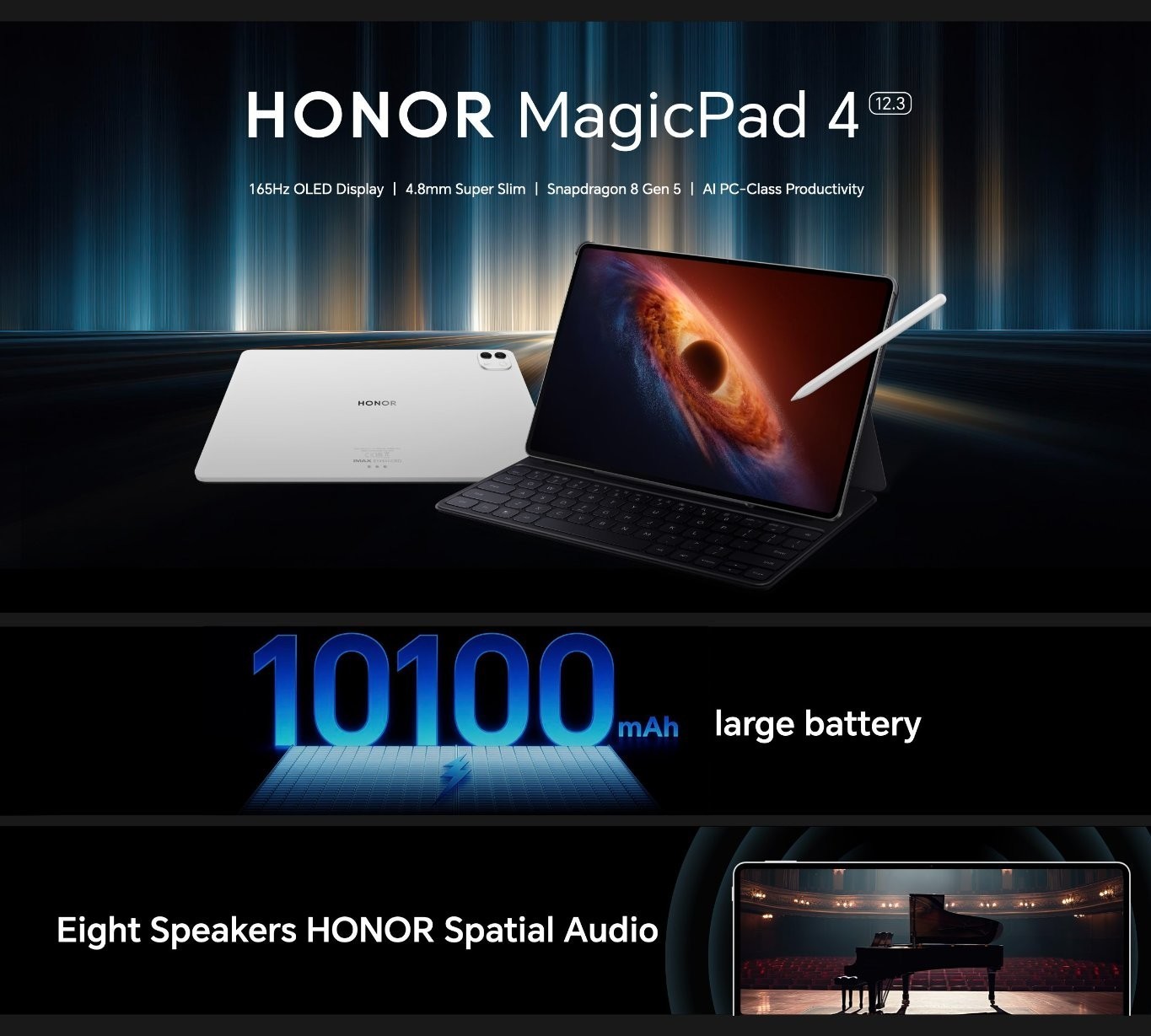 Honor MagicPad 4 Wi-Fi 12.3″ 16/512GB GLOBAL VERSION SD8Gen5 10100mAh By FedEx