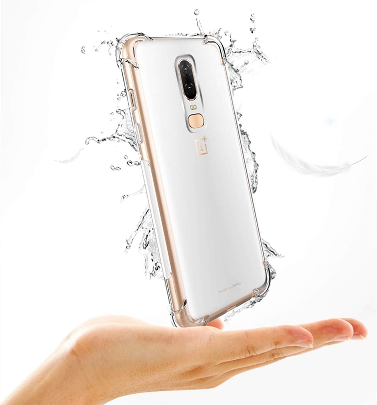 OnePlus 6 Case, Crystal Clear Soft TPU Shock Absorption Bumper Slim Thin Cover