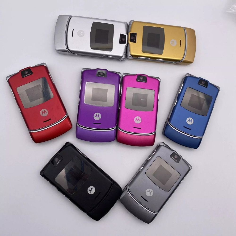 Motorola RAZR V3 Flip Bluetooth MP4 video Unlocked GSM Mobile Phone (8 Colors)