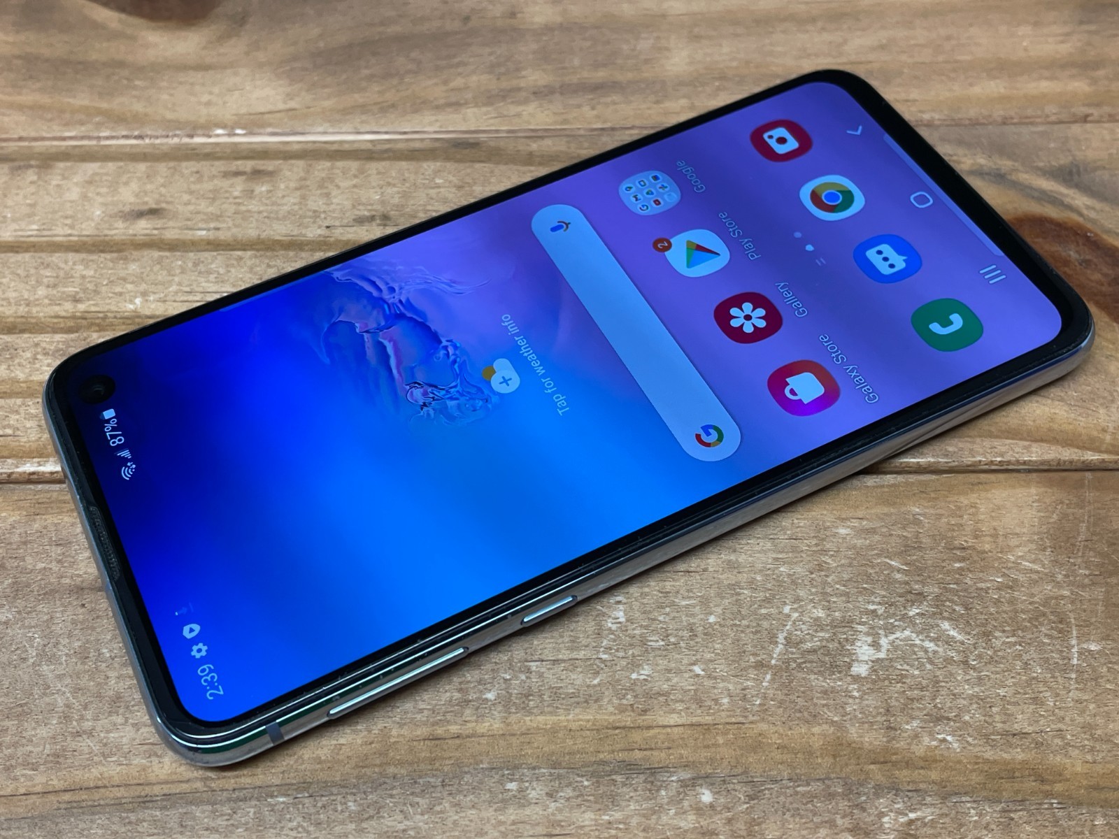 Samsung Galaxy S10e – SM-G970U – 128GB – Blue (Unlocked) Works – 90% Bat.