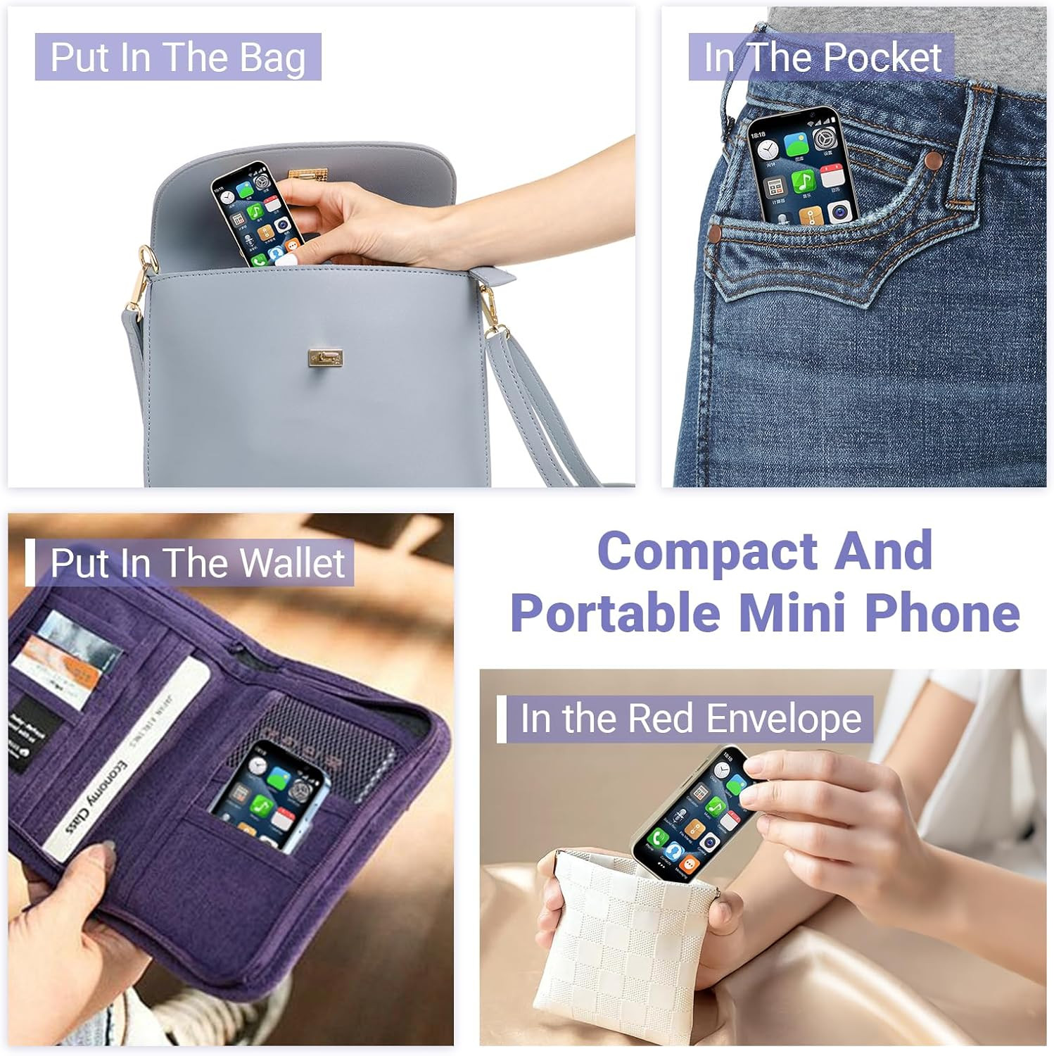 Mini Intelligent Unlocking Phone 3-Inch 3G Android Face ID (2GB+16GB) (Blue)