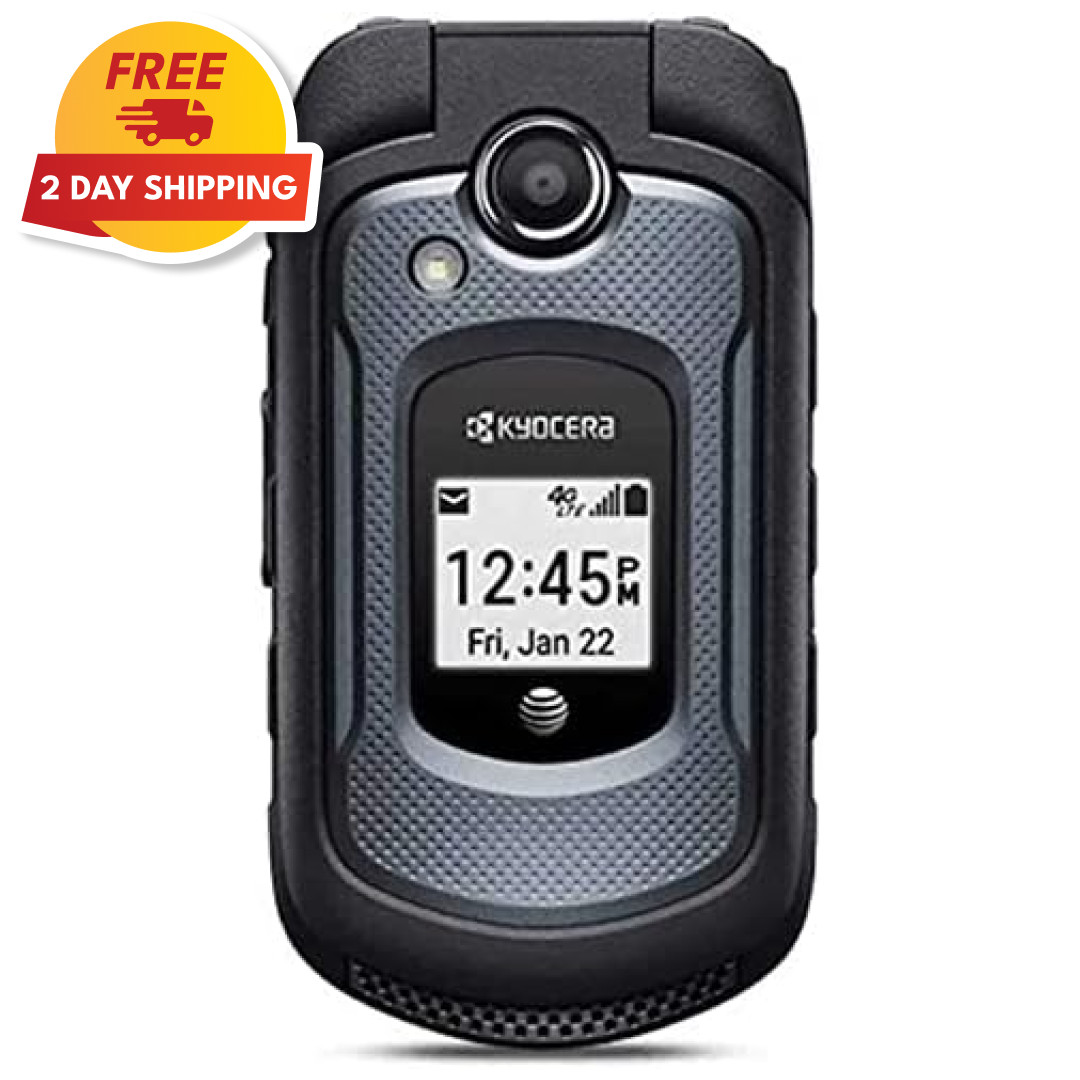 Kyocera E4710 Dura XE Rugged 4G VoLTE Flip Phone AT&T- Excellent