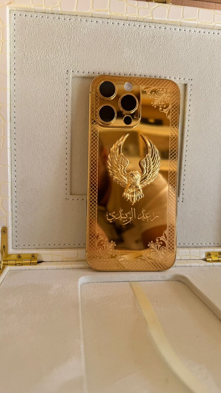 24k Gold Apple iPhone 16 Pro Max Name Engraved Hawk UNLOCKED 1 TB Custom