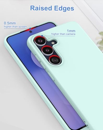 Silicone Case for Samsung Galaxy S25 FE 2025 (Light Cyan) Shockproof Microfiber