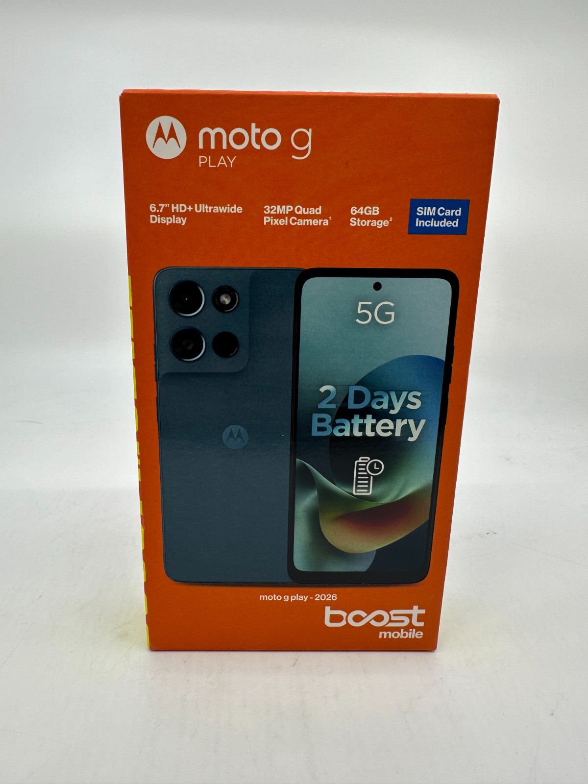 Boost Mobile moto g play 2026, 64GB, Green – Prepaid Smartphone 🔒 – SEALED