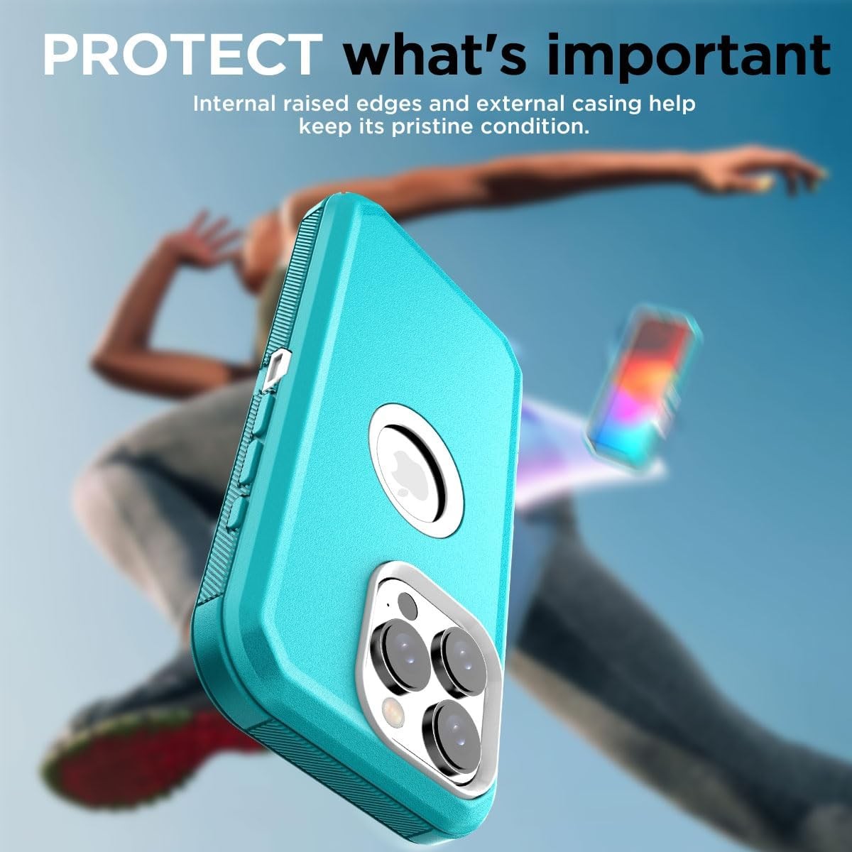 Rugged Heavy Duty Shockproof Case for iPhone 16 Pro Max, Full Body Protection Mi