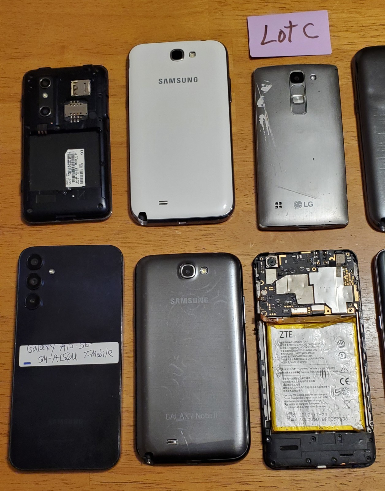 SALE! Lot 10-Samsung Galaxy A15, S7 Edge, Note 5, Note 2, LG *Untested! READ