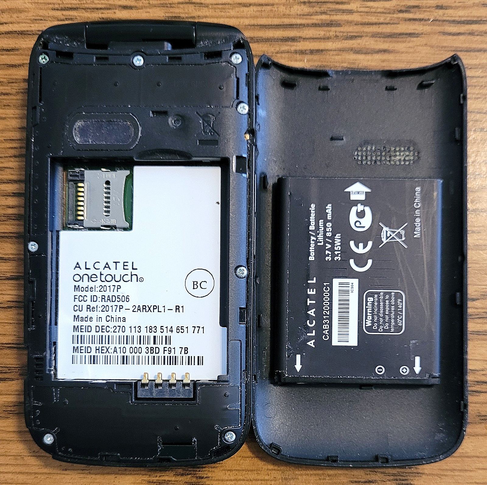 Alcatel OneTouch Fling 2017P – Black ( Paylo by Virgin Mobile ) Rare Flip Phone