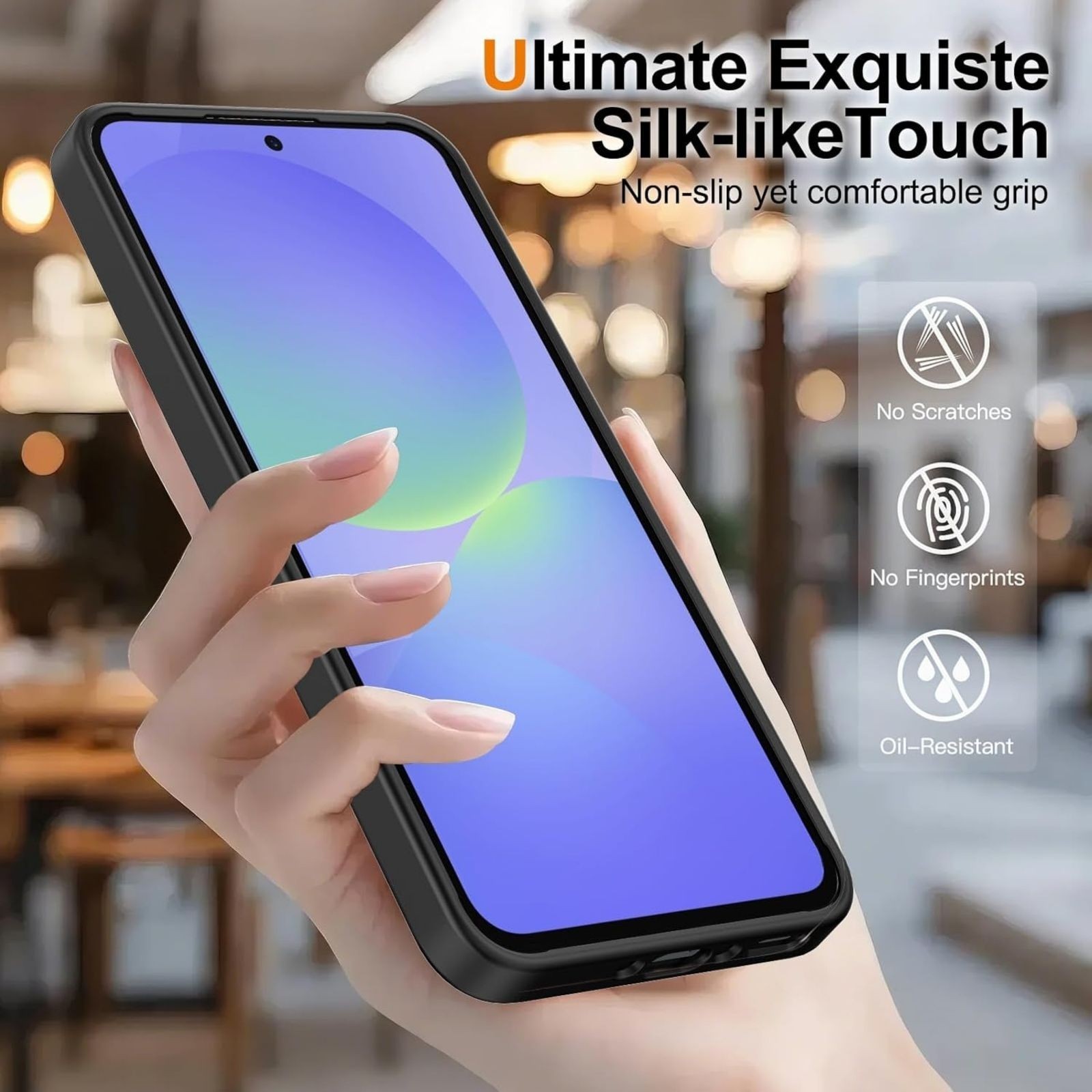 For Samsung Galaxy A36 5G Case with Translucent Anti-Fingerprint Protecton Cover