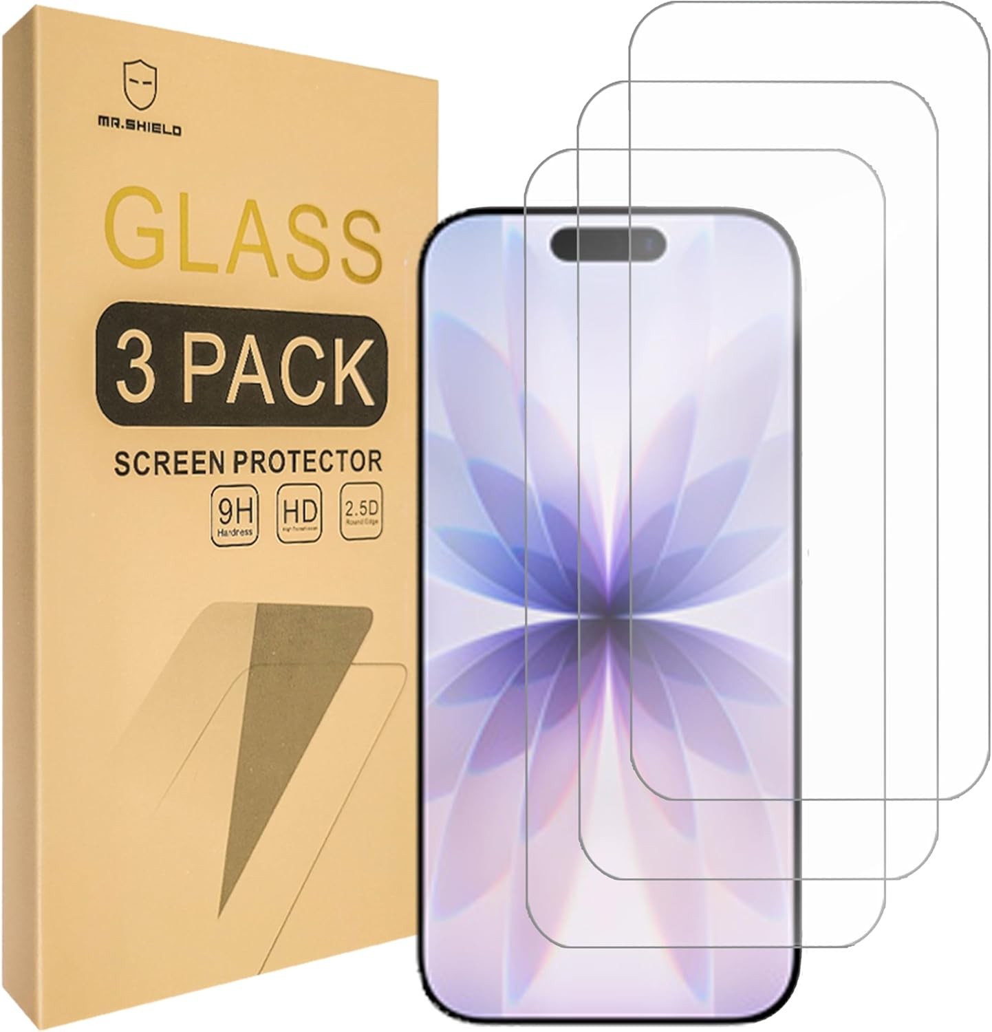 3PCS Tempered Glass Screen Protector for iPhone 17 Pro Max 6.9 Inch 9H Hardness