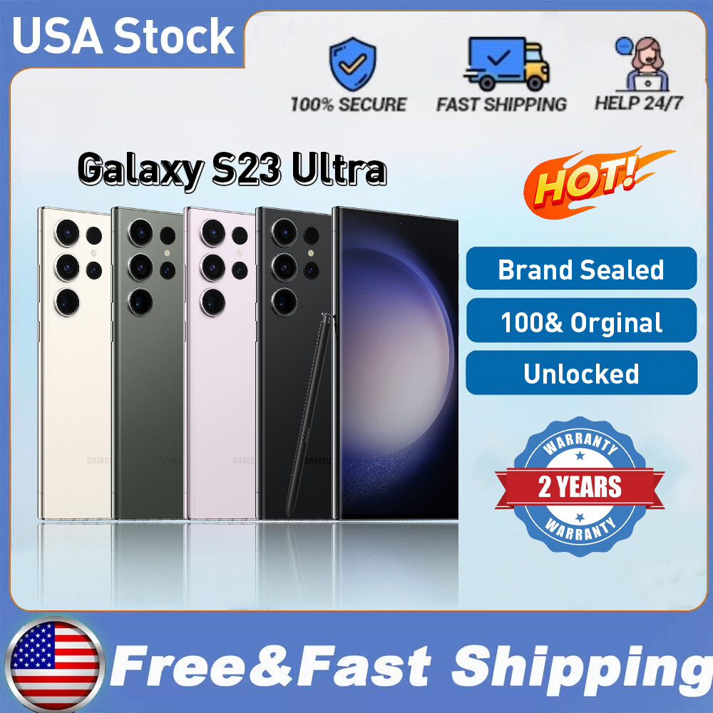 NEW Sealed Samsung Galaxy S23 Ultra 5G S918U 256/512GB Factory Unlocked GSM+CDMA