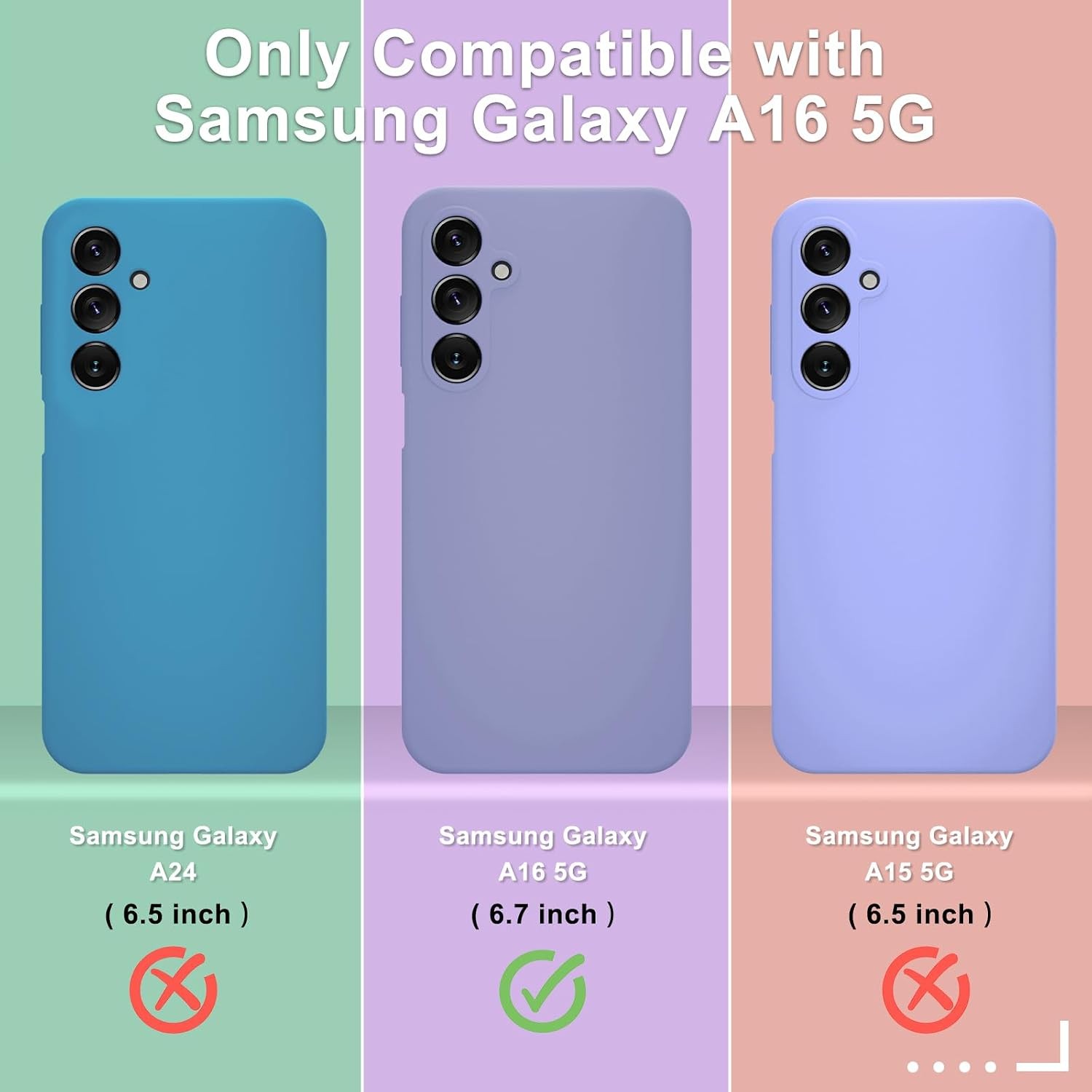 Lavender Purple Slim Silicone Case for Samsung Galaxy A16 5G, Shockproof Cover