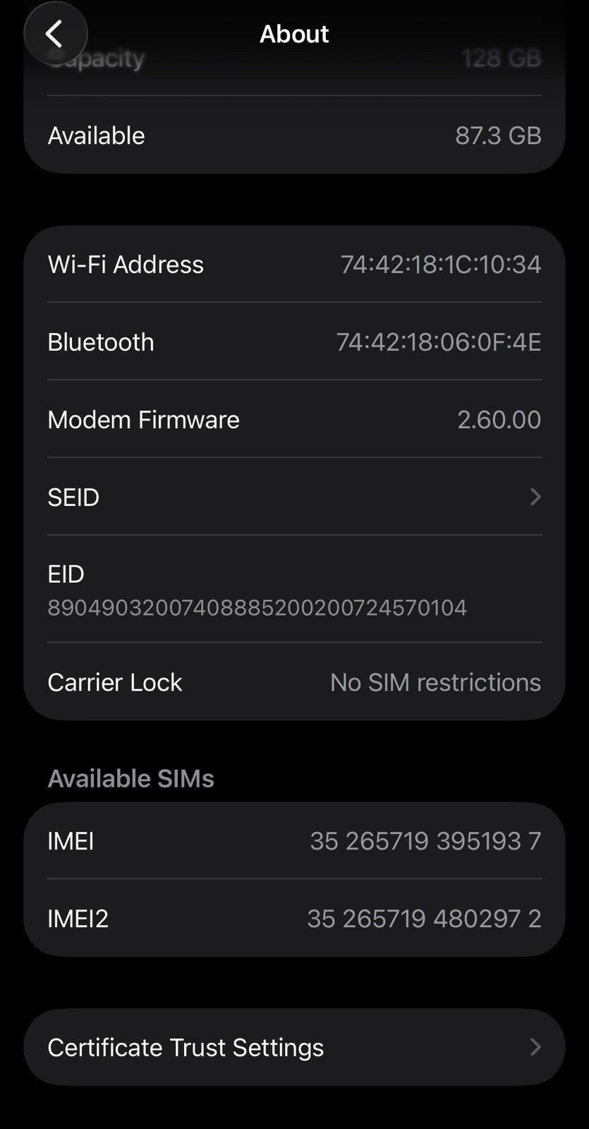 iPhone 16 Pro 128GB Black Titanium Excellent No Box