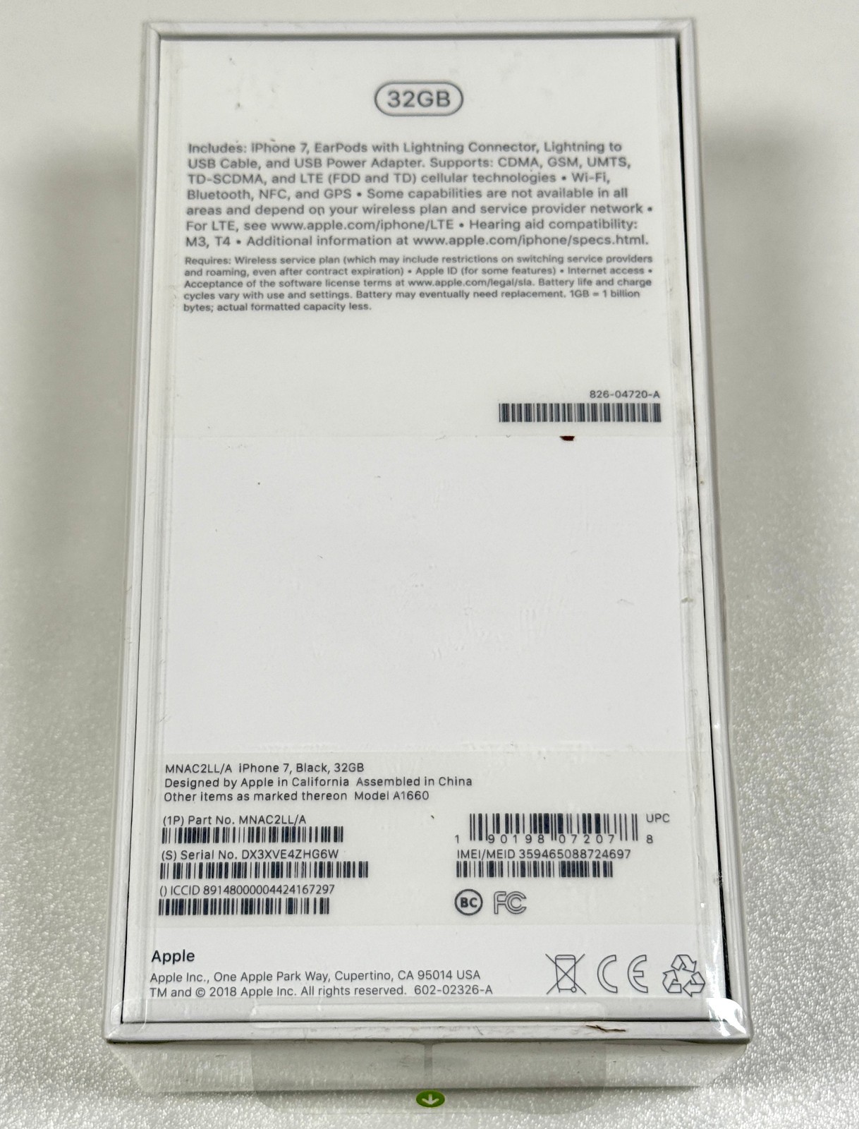 Apple iPhone 7 32GB Black Unlocked A1660 iOS 12 New Sealed