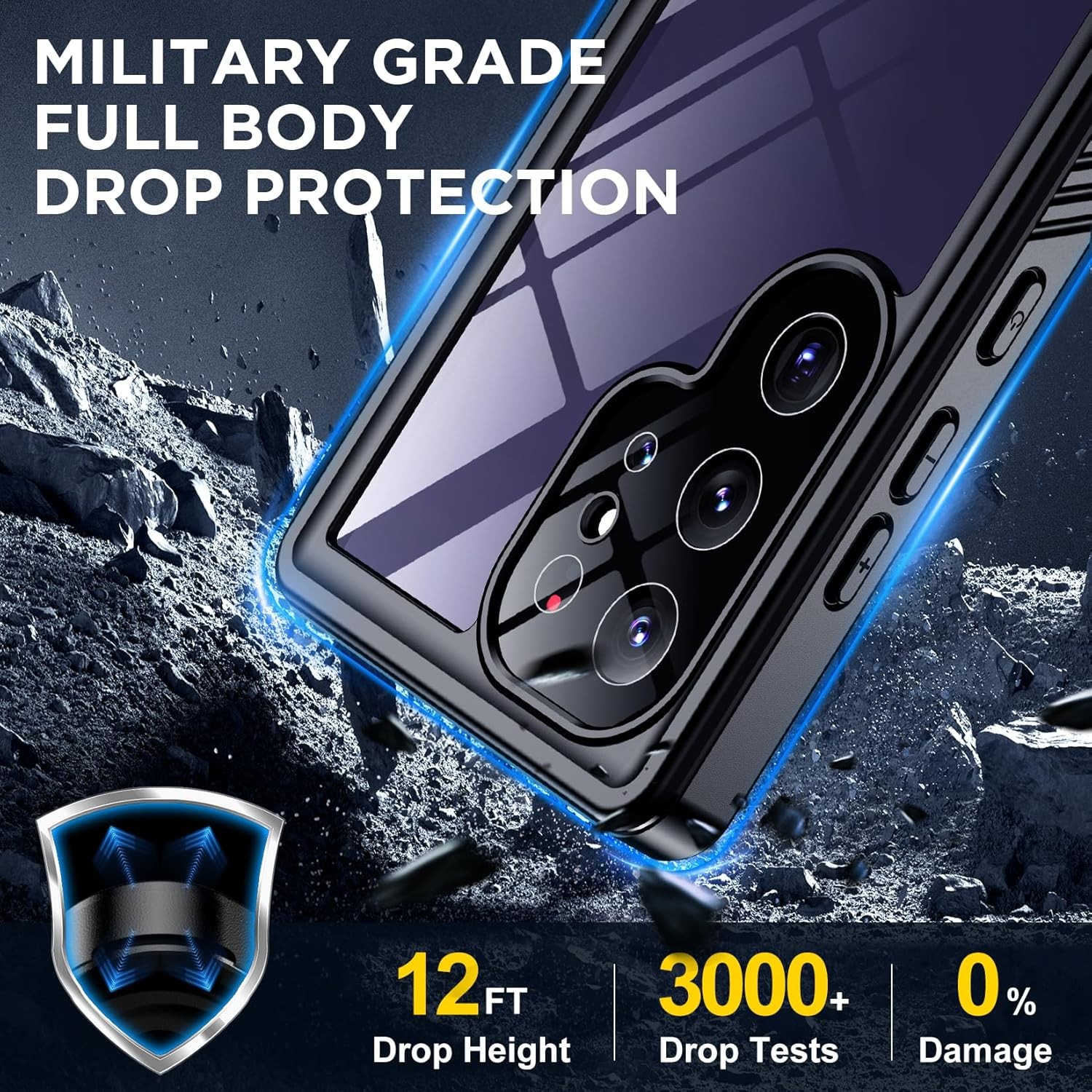 Designed for Samsung Galaxy S24 Ultra Case Waterproof Heavy Duty Shockproof Rugg
