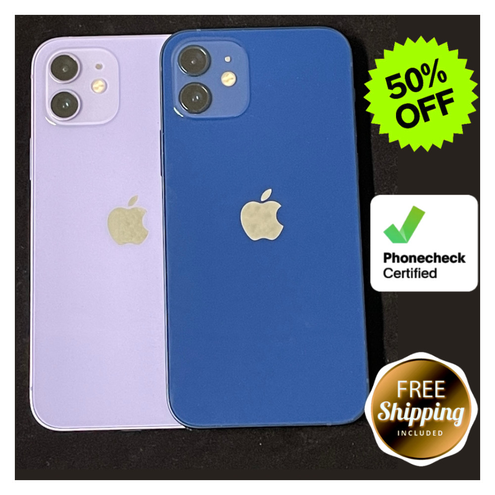 Apple iPhone 12 128GB 64GB Blue Purple Black Unlocked Verizon Tracfone Tmobile