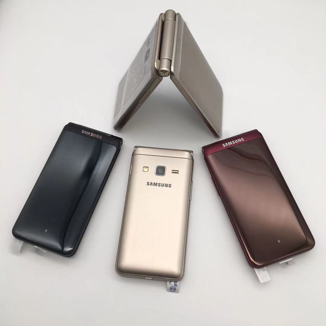 Samsung Galaxy Folder SM-G1600 Golden 2G RAM 16GB ROM 3.8″ Android Flip Phone US