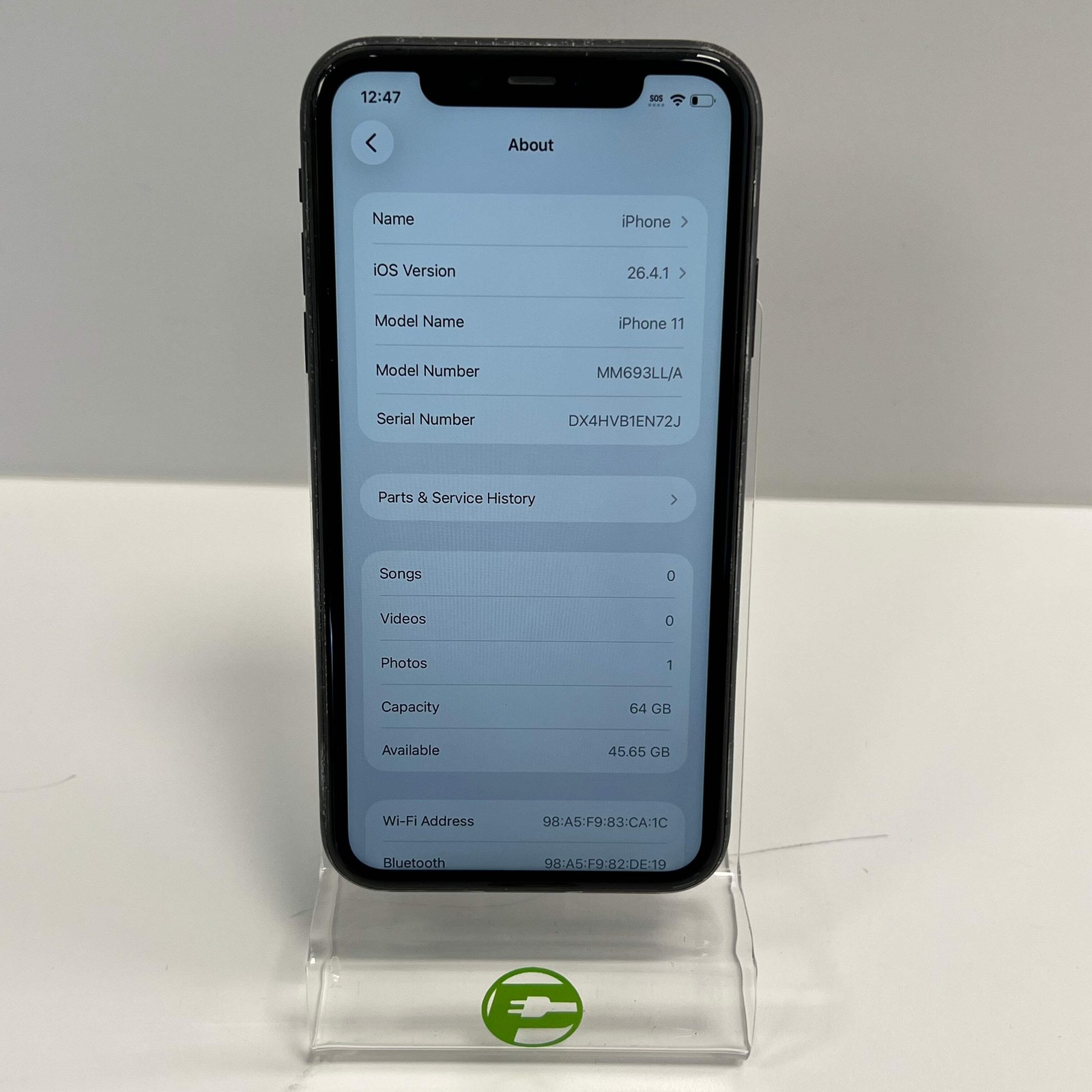 Broken Unlocked Apple iPhone 11 64GB 26.4.1 MM693LL/A Bad Face ID