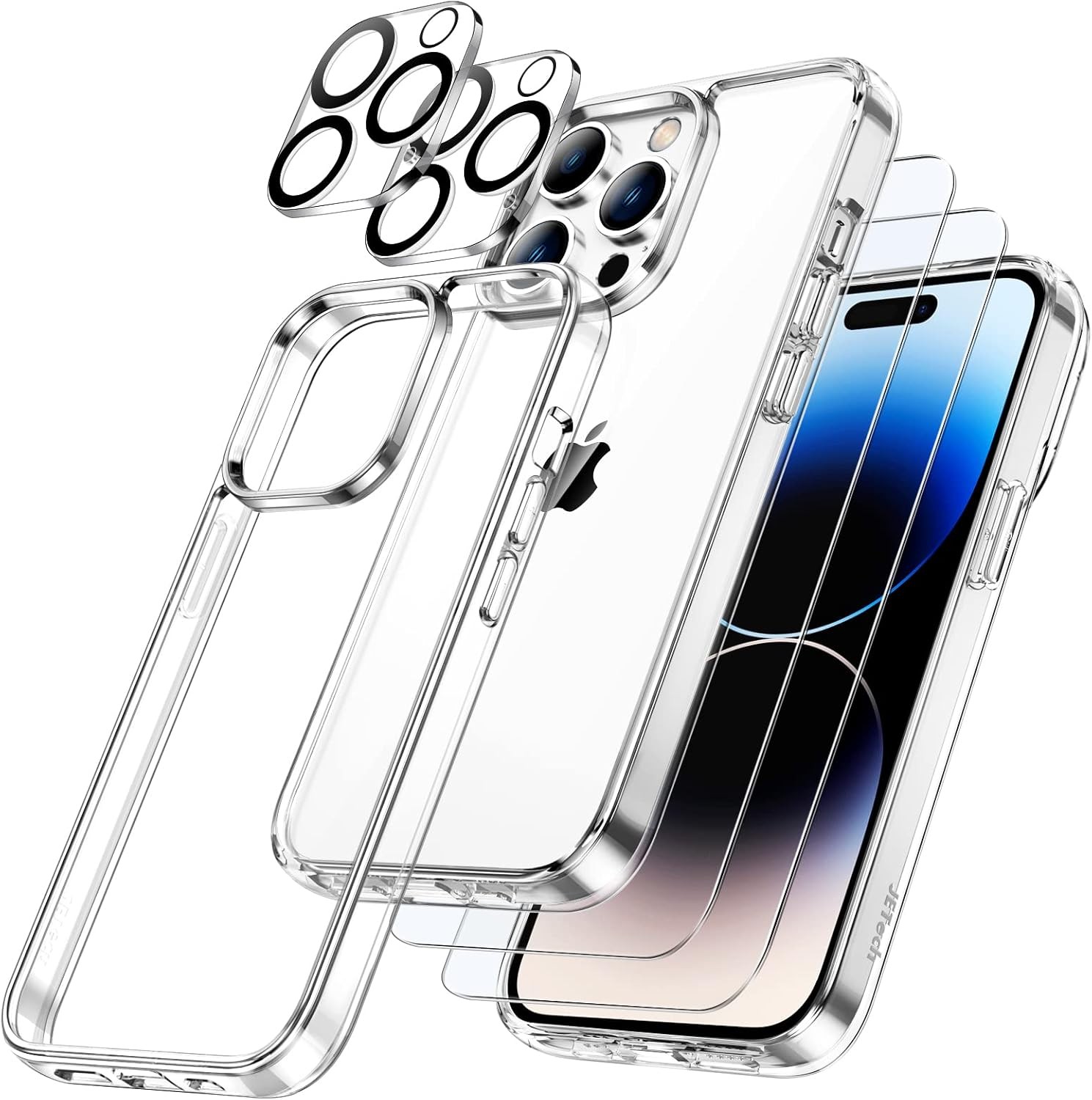 5 in 1 Case for iPhone 14 Pro Max 6.7-Inch with 2-Pack Screen Protector and Came