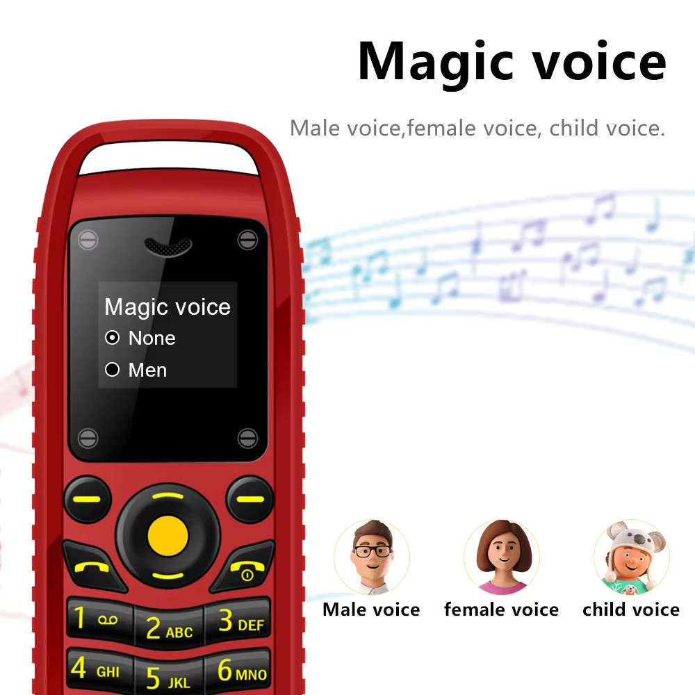B25 Button Mini Mobile Phone 2 SIM Standby Bluetooth Dialing Surround Wear Black