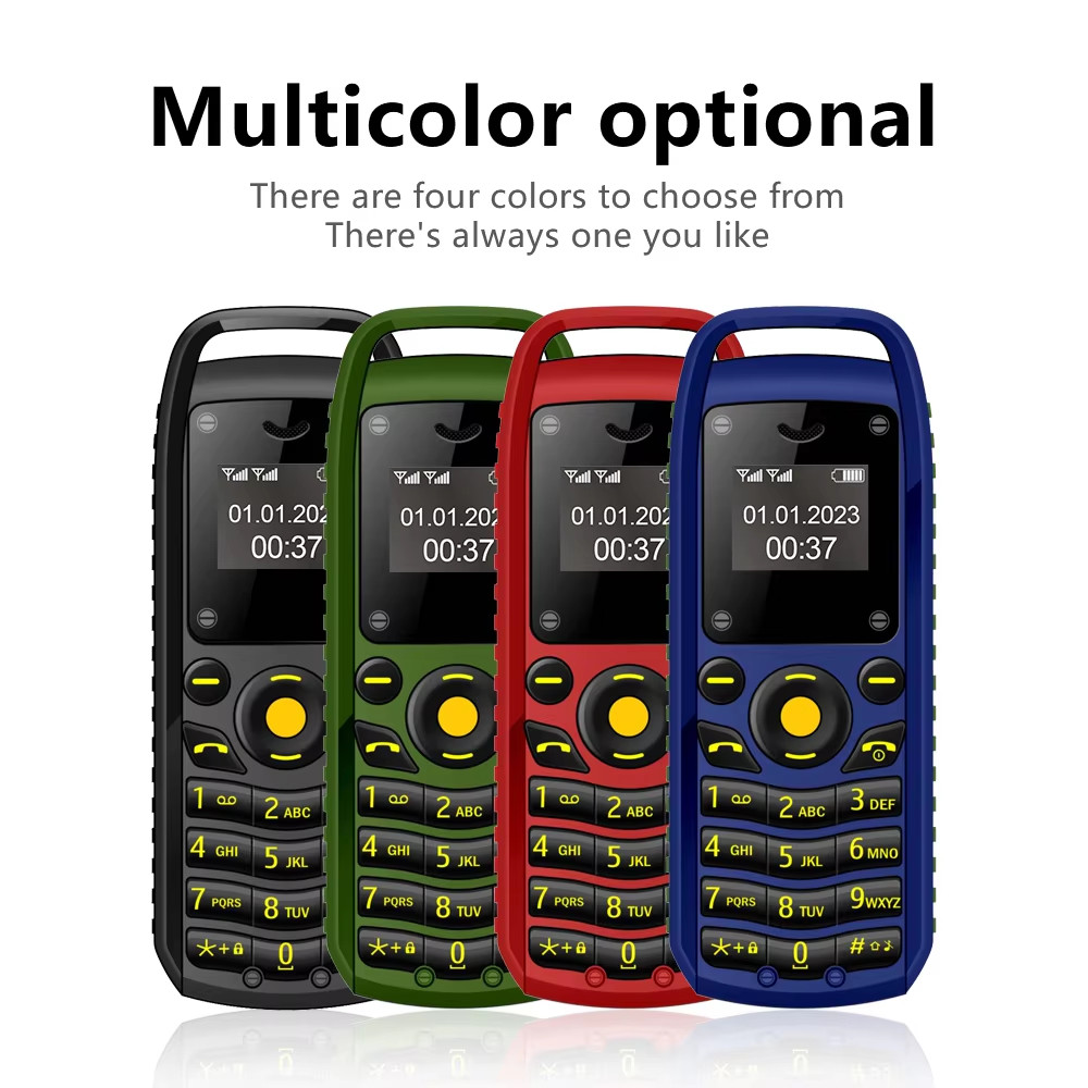 B25 Button Mini Mobile Phone 2 SIM Standby Bluetooth Dialing Surround Wear Black