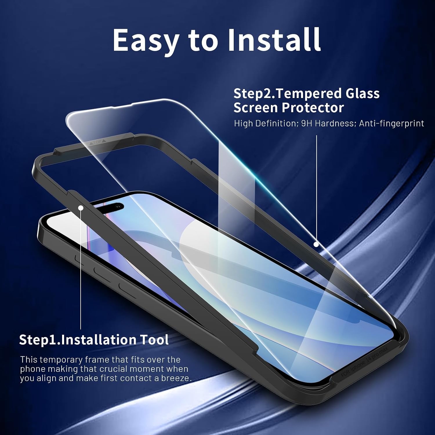 3PCS Screen Protector for iPhone 14 Pro Max 6.7 Inch Tempered Glass Scratch Bubb