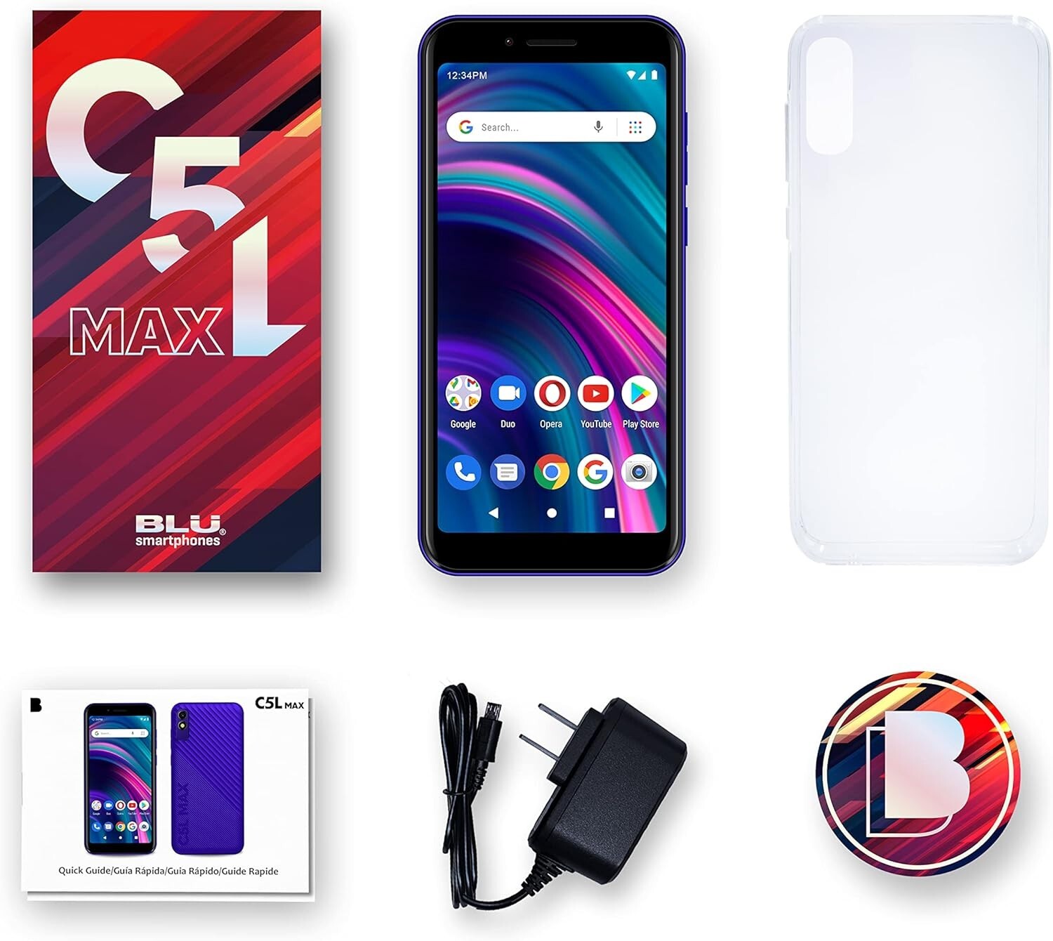 Blu C5L MAX LTE Factory Unlocked Dual SIM Android Cell Phone 32GB/3GB RAM BK