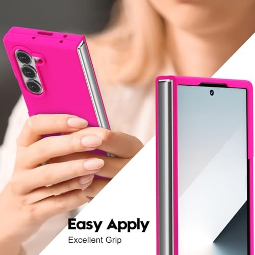 Fluorescent Neon Hot Pink Silicone Case for Samsung Galaxy Z Fold 6 – Slim & Cut
