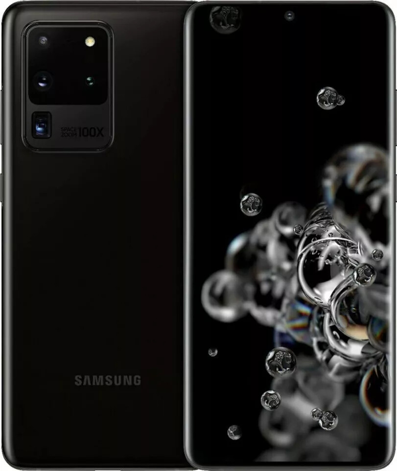 Samsung Galaxy S20 Ultra 5G SM-G988U1 Unlocked 128GB Cosmic Black A Light Burn