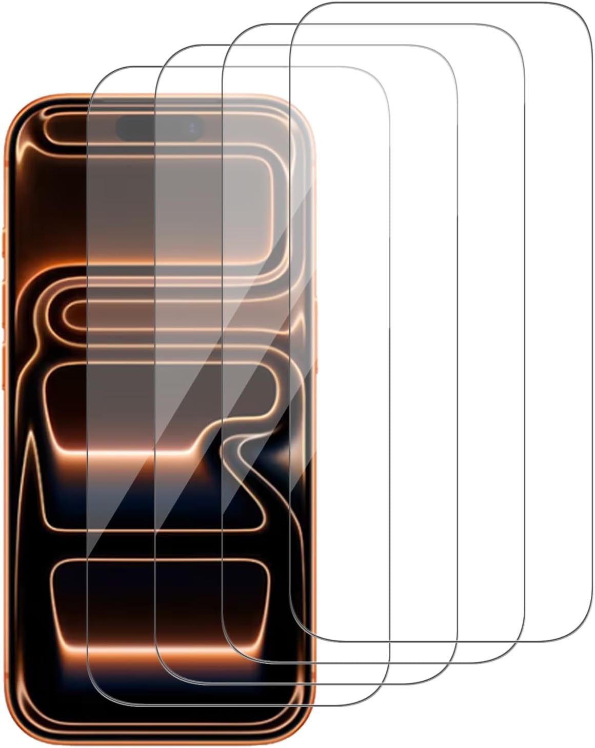 4PCS Glass Screen Protector for iPhone 17 Pro Max 6.9 Inch Scratch Resistant Eas
